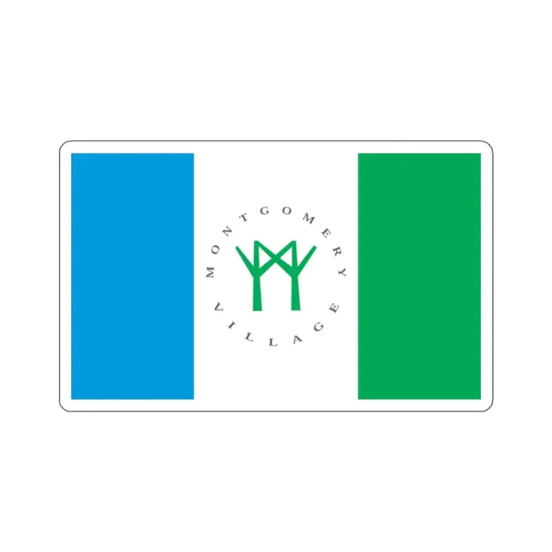 Flag of Montgomery Village, Maryland - STICKER Vinyl Kiss-Cut Decal 2 Inch White - The Sticker Space