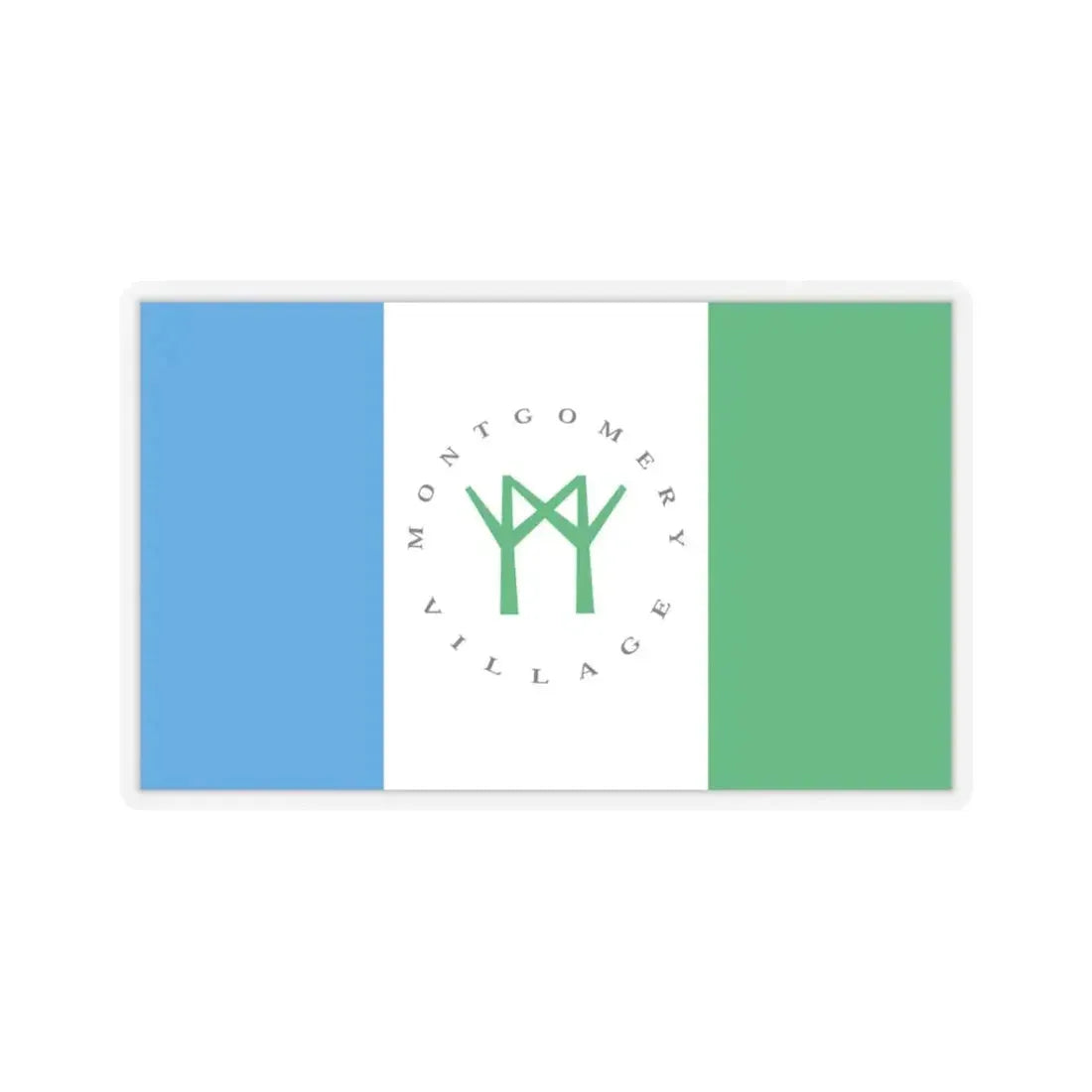 Flag of Montgomery Village, Maryland - STICKER Vinyl Kiss-Cut Decal 3 Inch Transparent - The Sticker Space