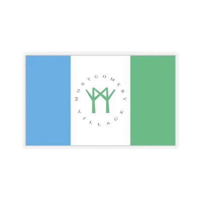 Flag of Montgomery Village, Maryland - STICKER Vinyl Kiss-Cut Decal 3 Inch Transparent - The Sticker Space