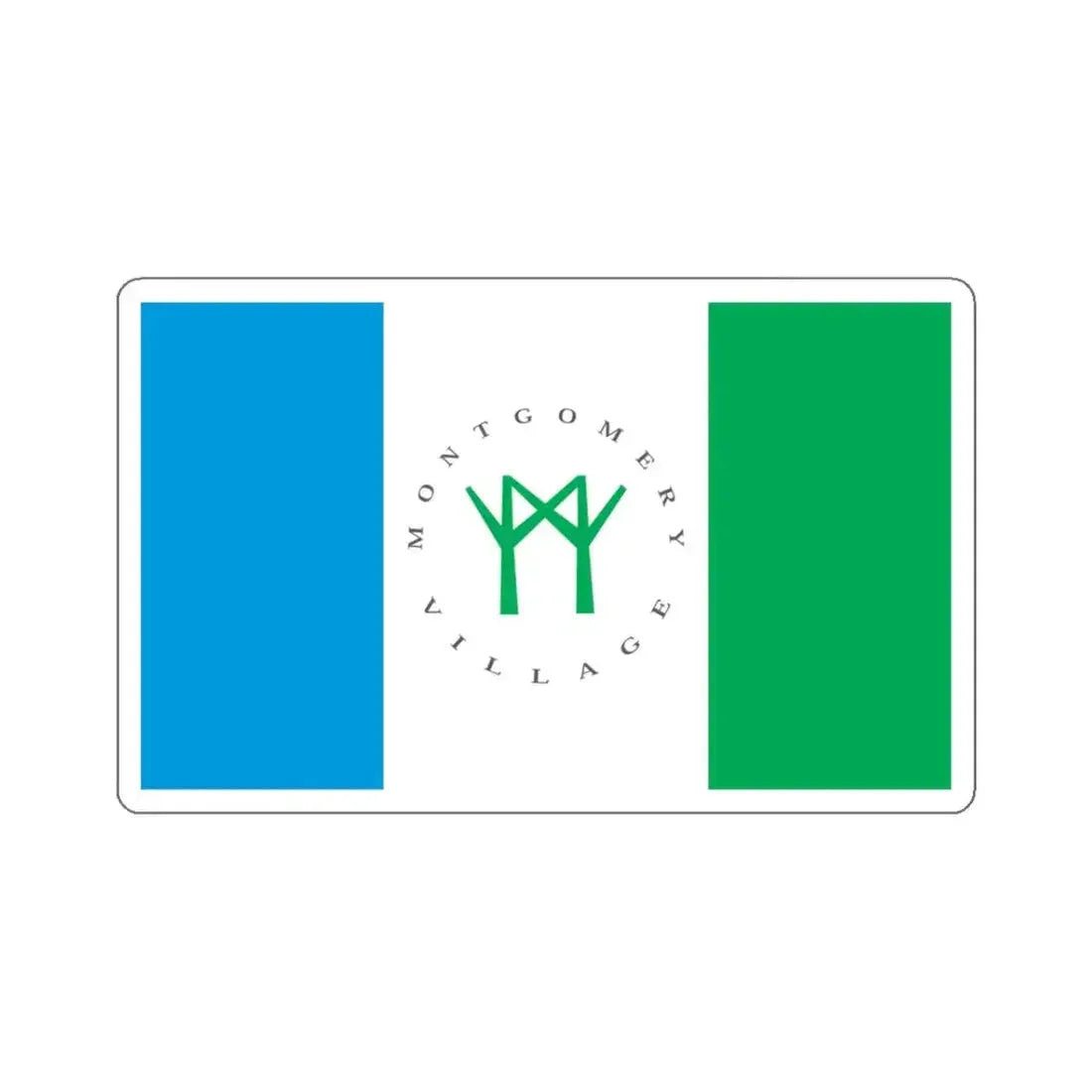 Flag of Montgomery Village, Maryland - STICKER Vinyl Kiss-Cut Decal 3 Inch White - The Sticker Space