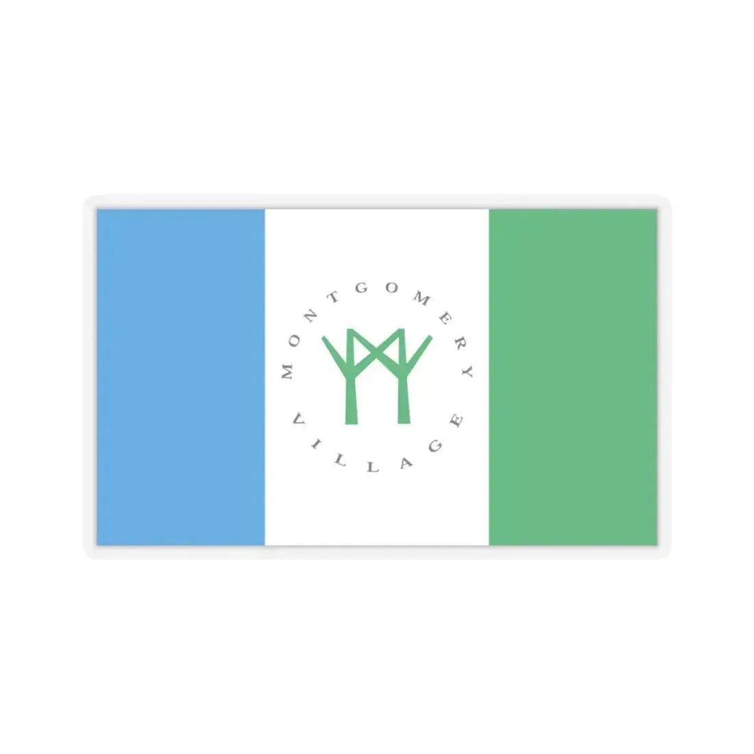Flag of Montgomery Village, Maryland - STICKER Vinyl Kiss-Cut Decal 4 Inch Transparent - The Sticker Space