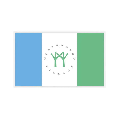 Flag of Montgomery Village, Maryland - STICKER Vinyl Kiss-Cut Decal 4 Inch Transparent - The Sticker Space