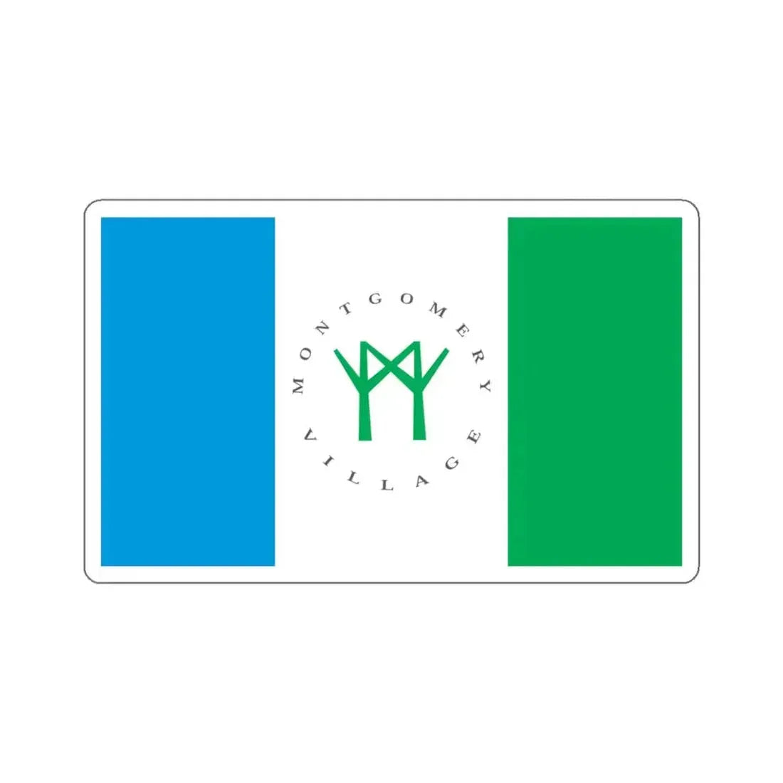 Flag of Montgomery Village, Maryland - STICKER Vinyl Kiss-Cut Decal 4 Inch White - The Sticker Space