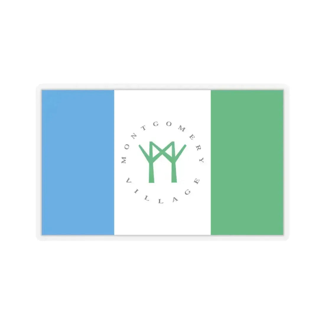 Flag of Montgomery Village, Maryland - STICKER Vinyl Kiss-Cut Decal 6 Inch Transparent - The Sticker Space