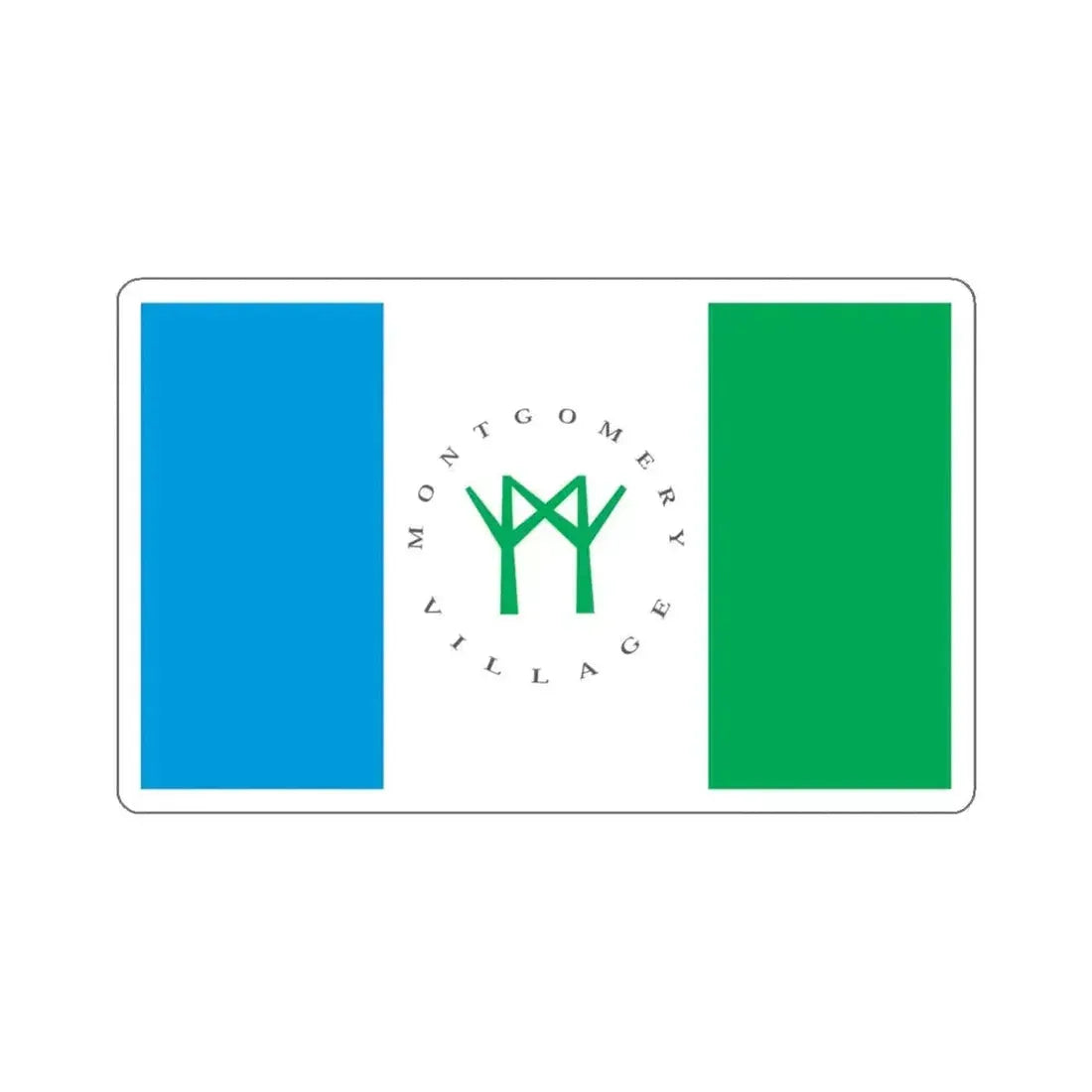 Flag of Montgomery Village, Maryland - STICKER Vinyl Kiss-Cut Decal 6 Inch White - The Sticker Space