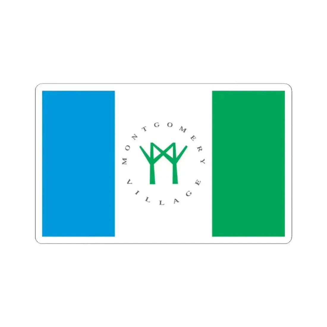 Flag of Montgomery Village Maryland (United States) STICKER Vinyl Kiss-Cut Decal 2 Inch White - The Sticker Space