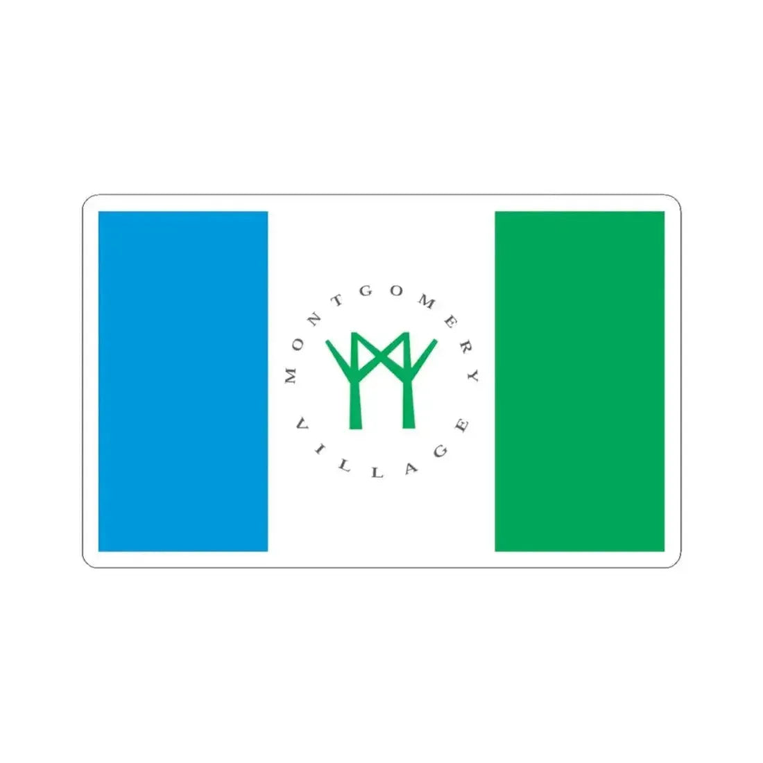 Flag of Montgomery Village Maryland (United States) STICKER Vinyl Kiss-Cut Decal 3 Inch White - The Sticker Space