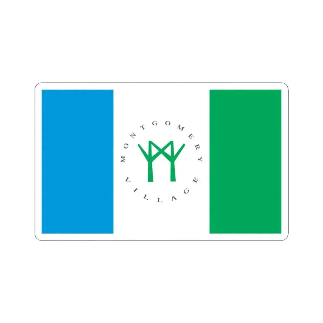 Flag of Montgomery Village Maryland (United States) STICKER Vinyl Kiss-Cut Decal 4 Inch White - The Sticker Space