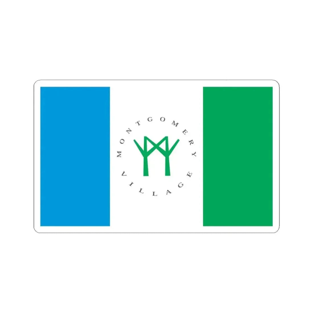 Flag of Montgomery Village Maryland (United States) STICKER Vinyl Kiss-Cut Decal 6 Inch White - The Sticker Space