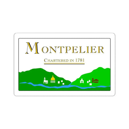 Flag of Montpelier Vermont 2000-2017 (United States) STICKER Vinyl Kiss-Cut Decal 4 Inch White - The Sticker Space