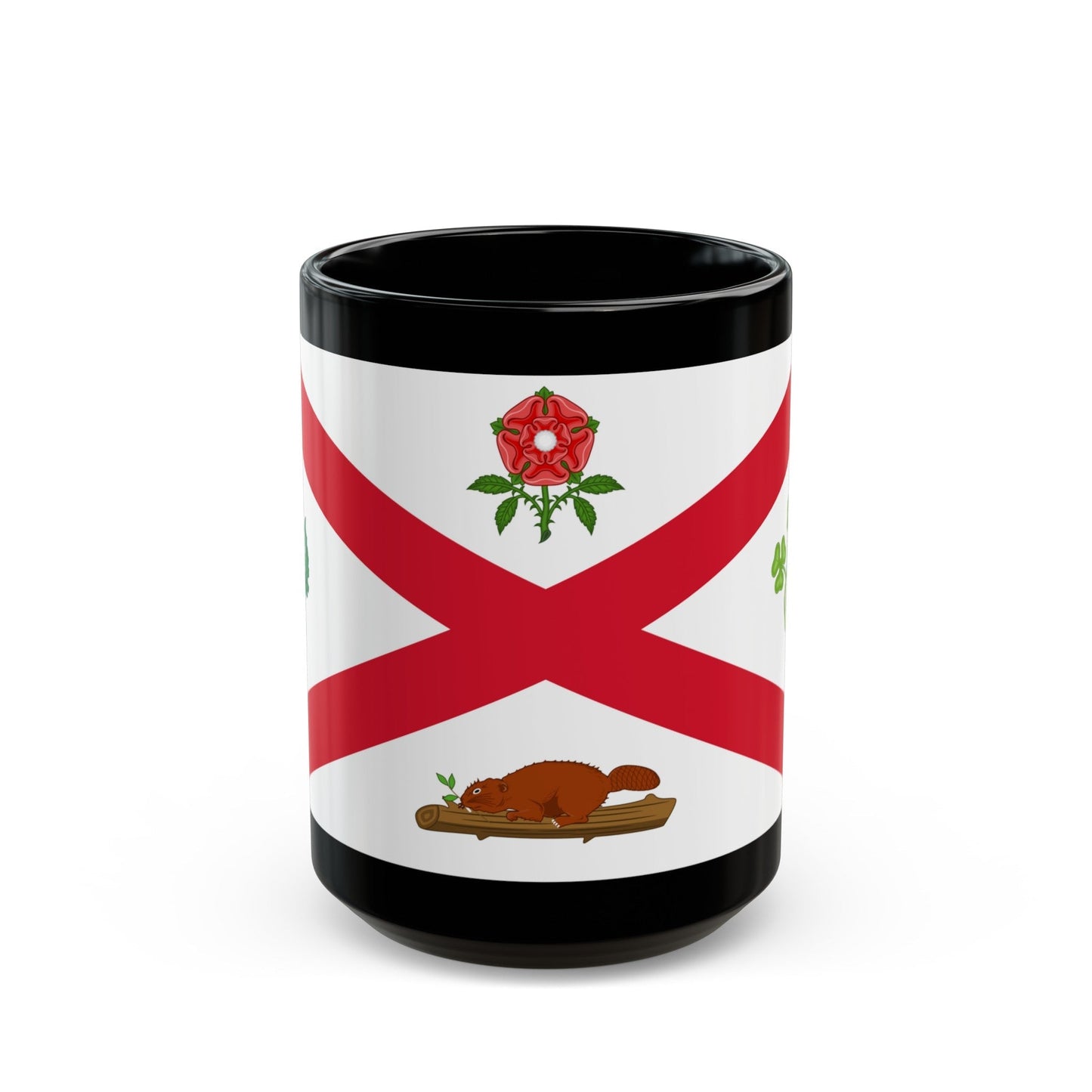 Flag of Montreal 1935 to 1939 Canada - Black Coffee Mug-15oz-The Sticker Space