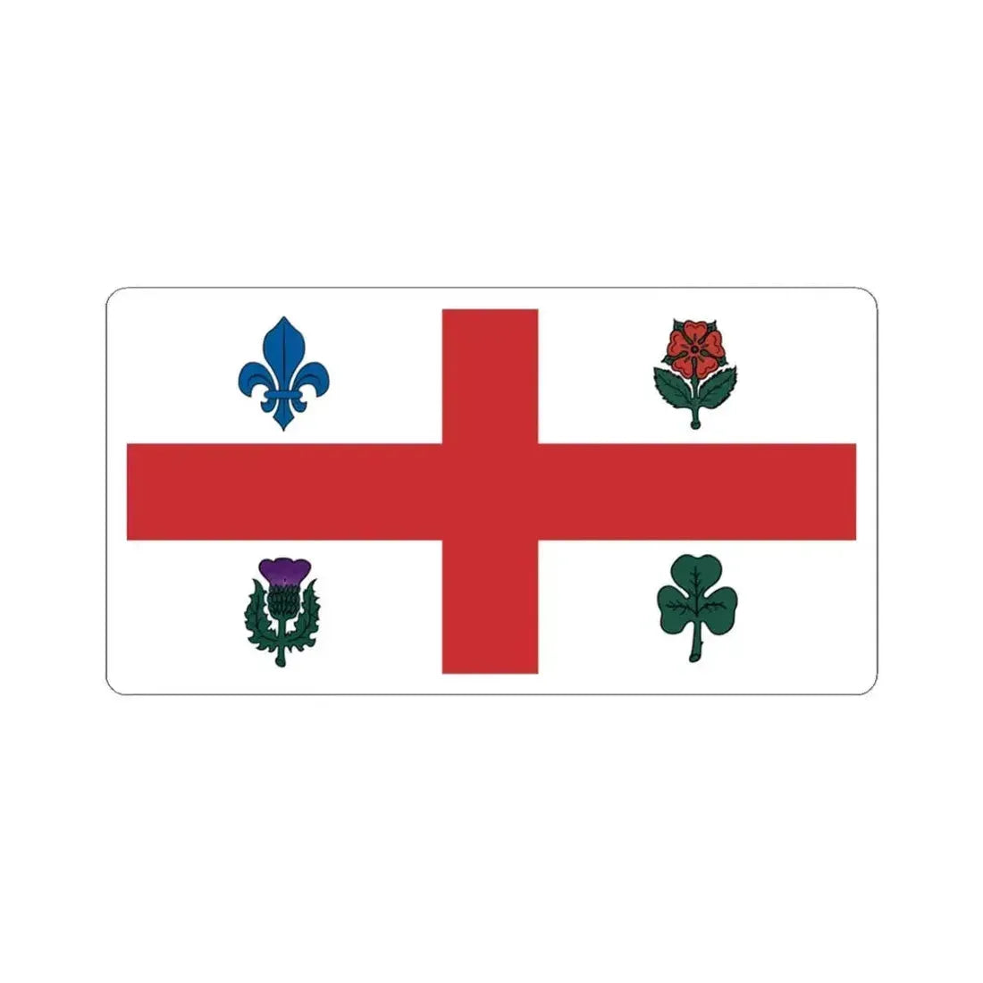 Flag of Montreal 1939-2017 (Canada) STICKER Vinyl Kiss-Cut Decal 3 Inch White - The Sticker Space