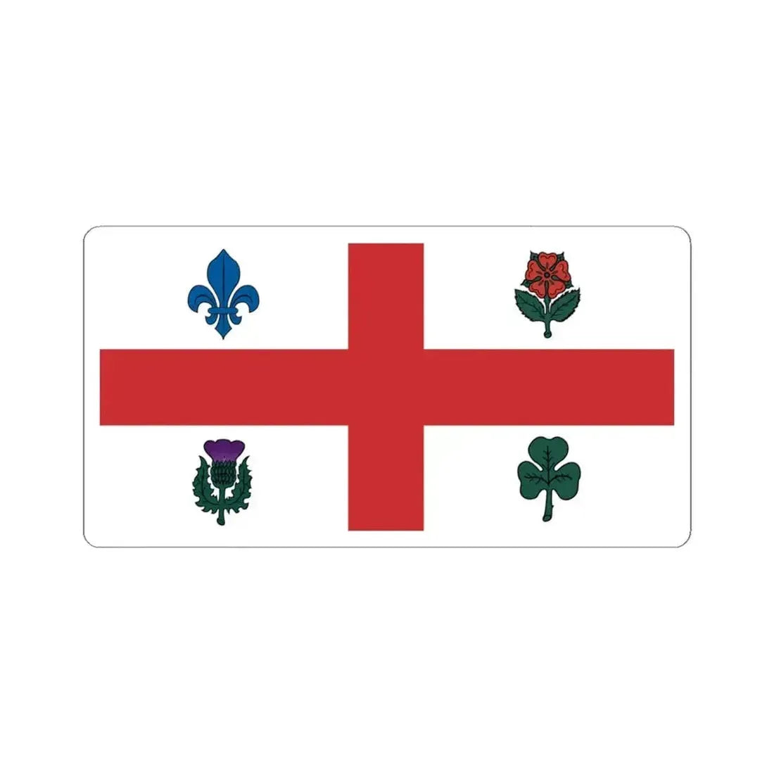 Flag of Montreal 1939-2017 (Canada) STICKER Vinyl Kiss-Cut Decal 4 Inch White - The Sticker Space
