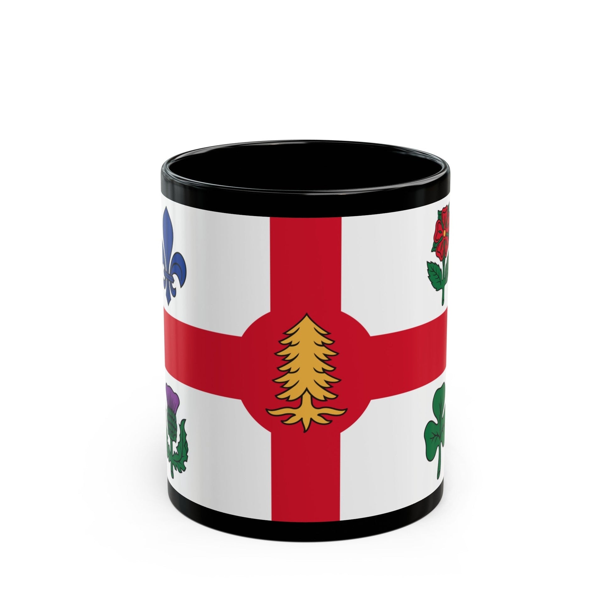 Flag of Montreal Canada - Black Coffee Mug-11oz-The Sticker Space