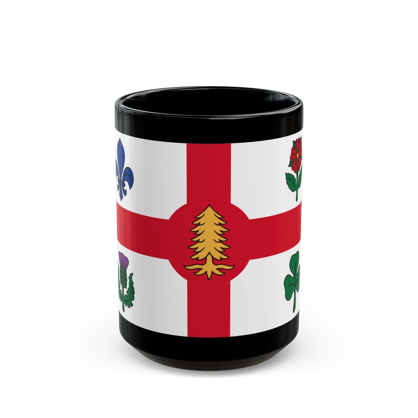 Flag of Montreal Canada - Black Coffee Mug-15oz-The Sticker Space