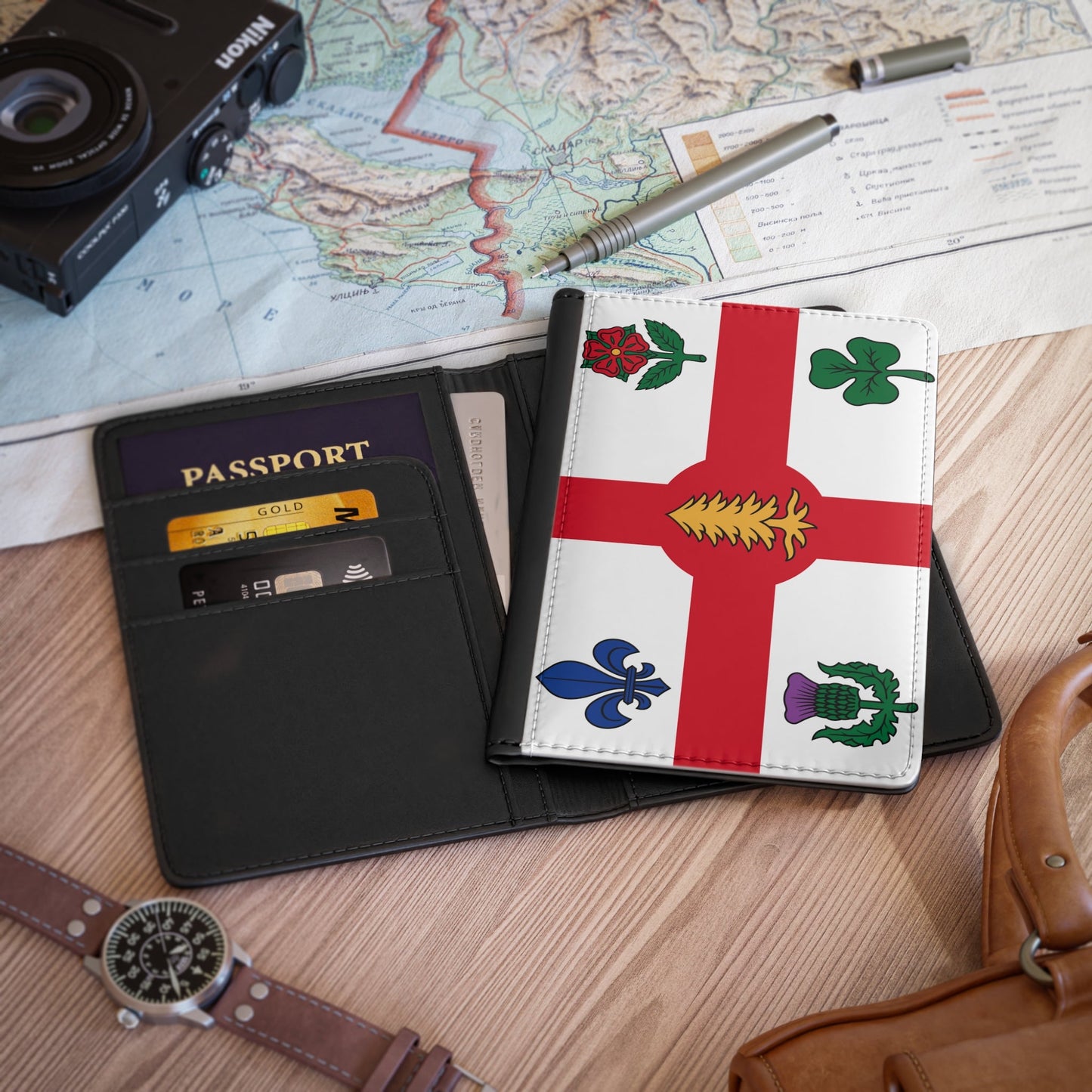 Flag of Montreal Canada - Passport Holder