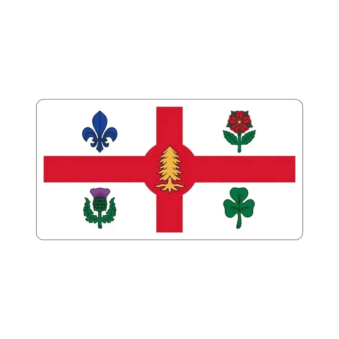 Flag of Montreal Canada STICKER Vinyl Die-Cut Decal 4 Inch - The Sticker Space