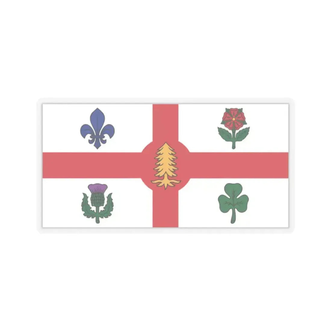 Flag of Montreal Canada - STICKER Vinyl Kiss-Cut Decal 2 Inch Transparent - The Sticker Space