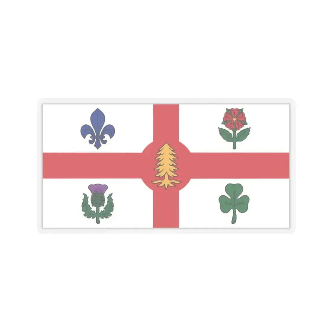 Flag of Montreal Canada - STICKER Vinyl Kiss-Cut Decal 3 Inch Transparent - The Sticker Space