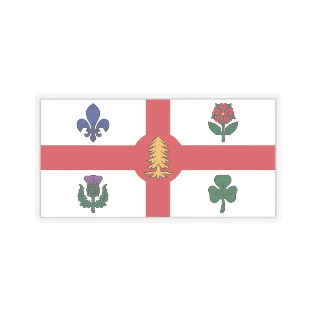 Flag of Montreal Canada - STICKER Vinyl Kiss-Cut Decal 6 Inch Transparent - The Sticker Space