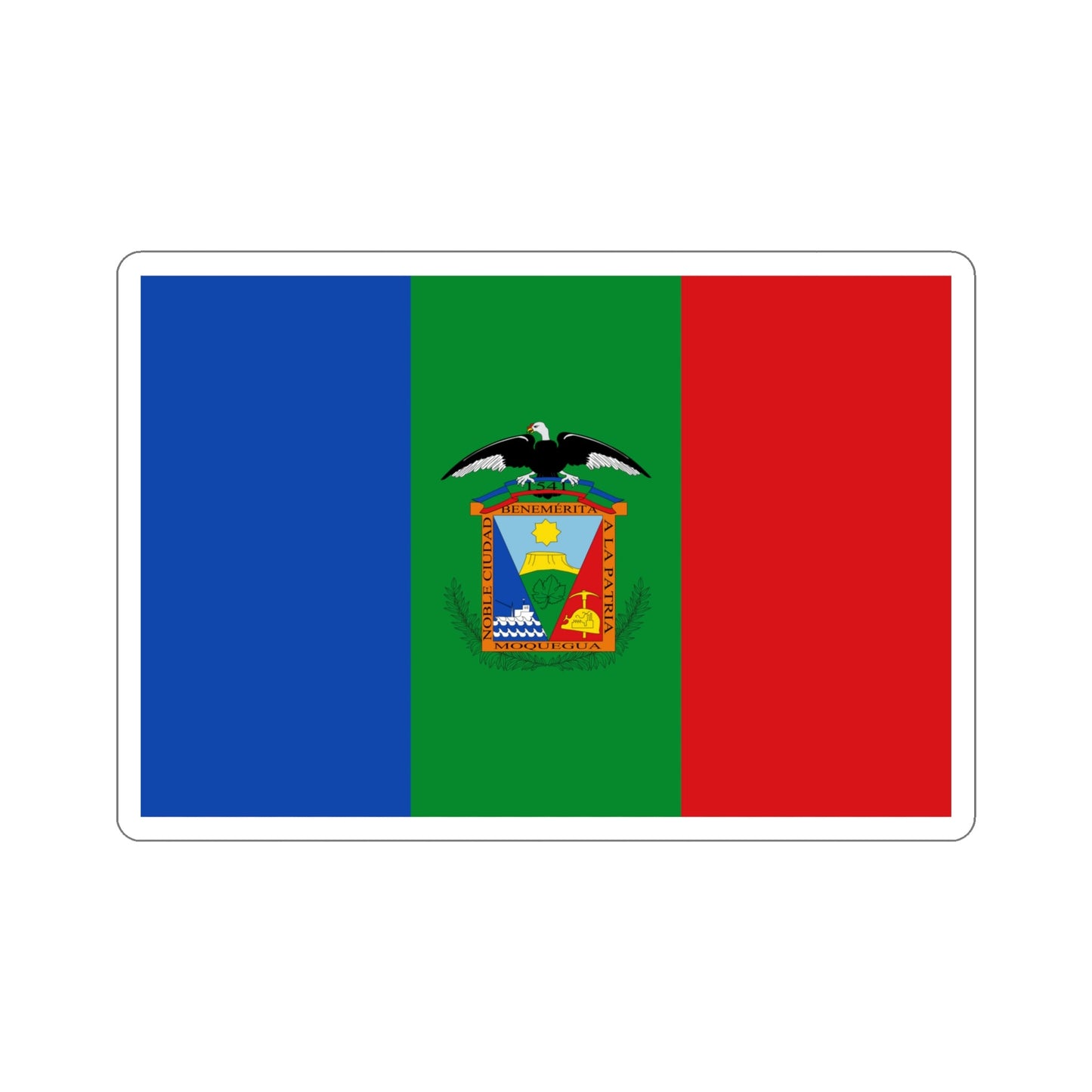 Flag of Moquegua capital of the Moquegua Region Peru STICKER Vinyl Die-Cut Decal-5 Inch-The Sticker Space