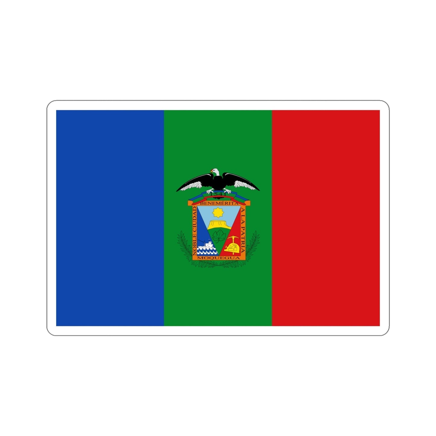 Flag of Moquegua capital of the Moquegua Region Peru STICKER Vinyl Die-Cut Decal-6 Inch-The Sticker Space