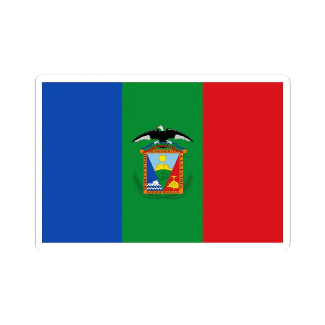 Flag of Moquegua (Peru) STICKER Vinyl Kiss-Cut Decal 2 Inch White - The Sticker Space