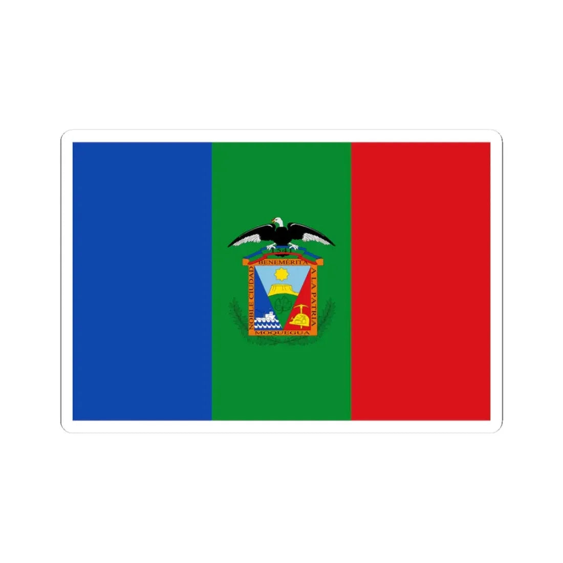 Flag of Moquegua (Peru) STICKER Vinyl Kiss-Cut Decal 3 Inch White - The Sticker Space