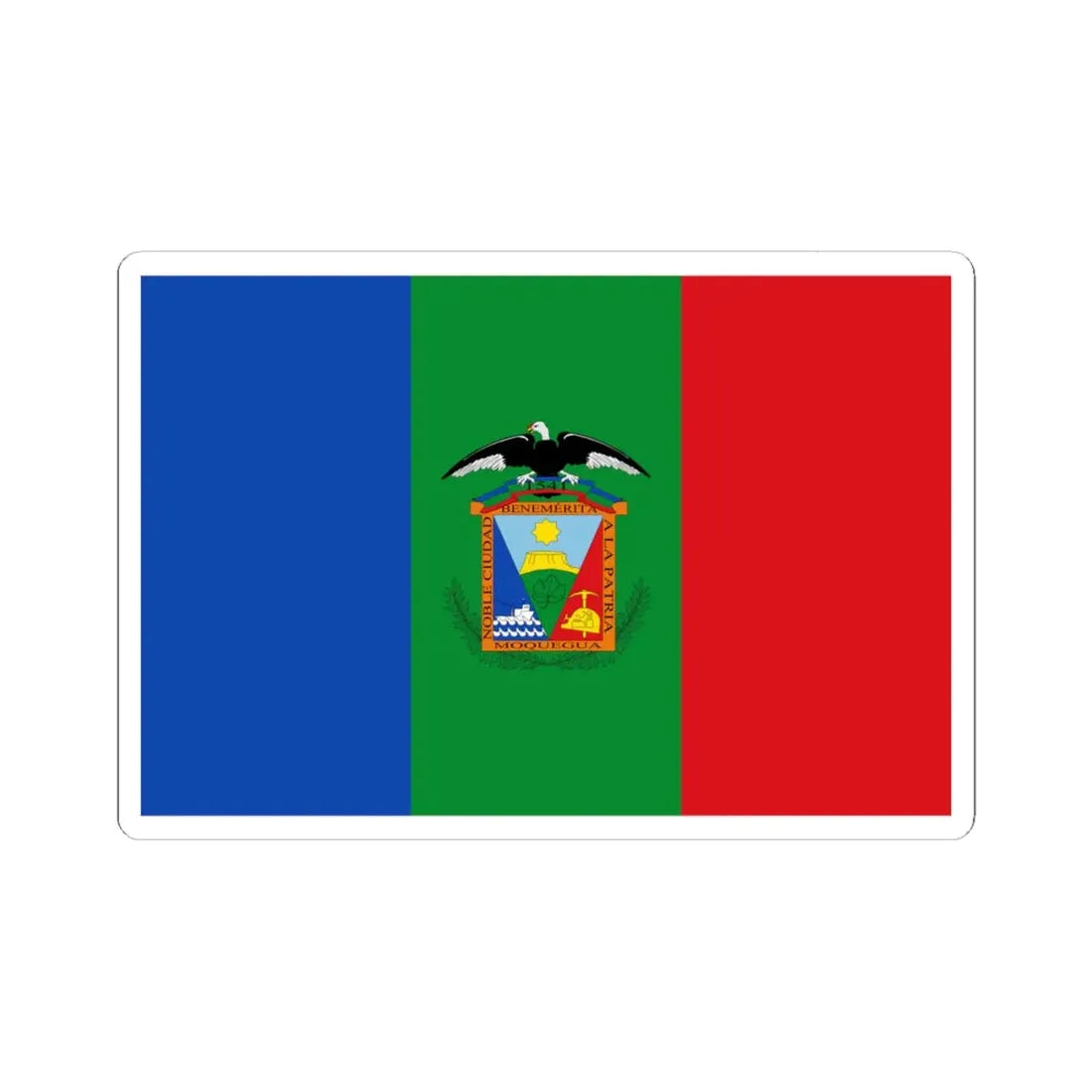 Flag of Moquegua (Peru) STICKER Vinyl Kiss-Cut Decal 6 Inch White - The Sticker Space