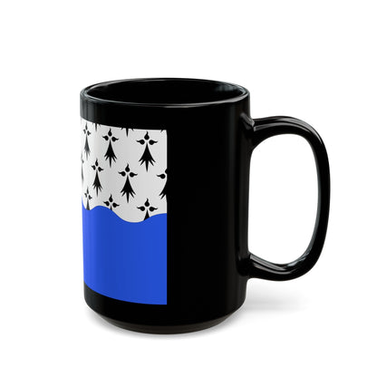 Flag of Morbihan France 2 - Black Coffee Mug-The Sticker Space