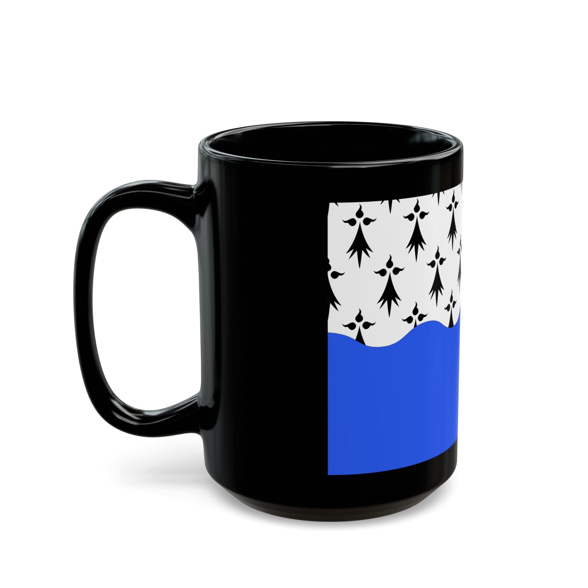 Flag of Morbihan France 2 - Black Coffee Mug-The Sticker Space