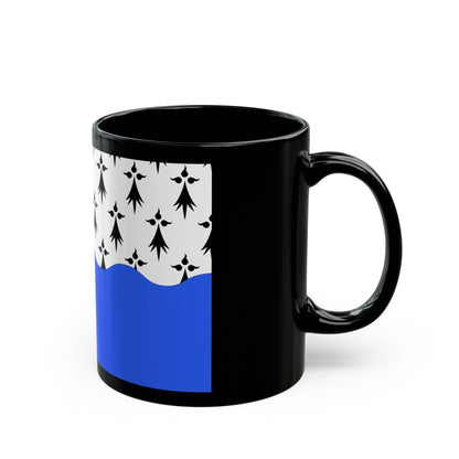 Flag of Morbihan France 2 - Black Coffee Mug-The Sticker Space