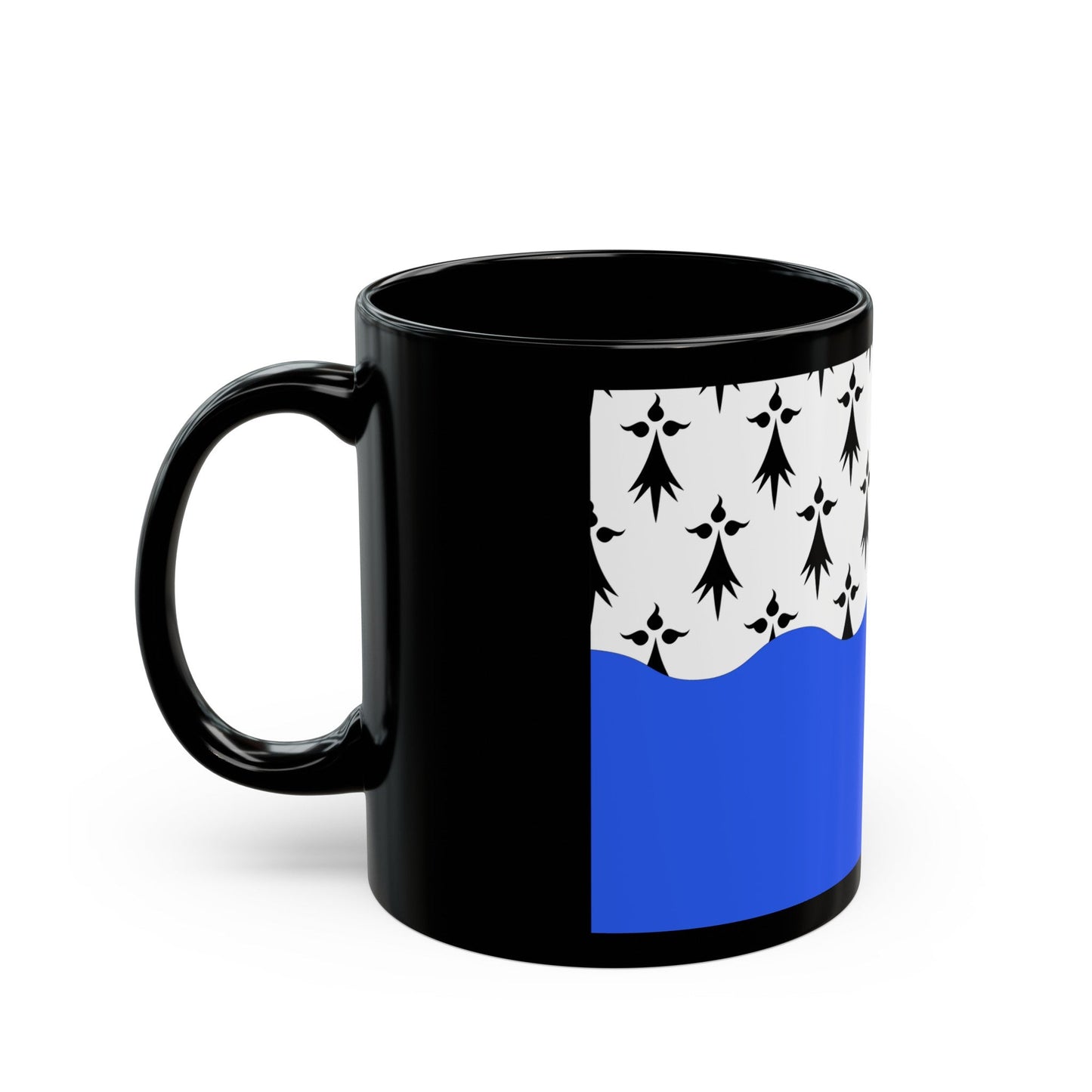 Flag of Morbihan France 2 - Black Coffee Mug-The Sticker Space