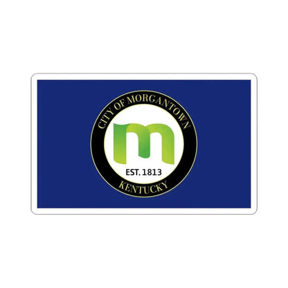 Flag of Morgantown Kentucky (United States) STICKER Vinyl Kiss-Cut Decal 3 Inch White - The Sticker Space
