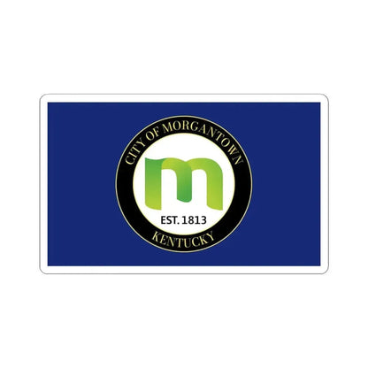 Flag of Morgantown Kentucky (United States) STICKER Vinyl Kiss-Cut Decal 4 Inch White - The Sticker Space