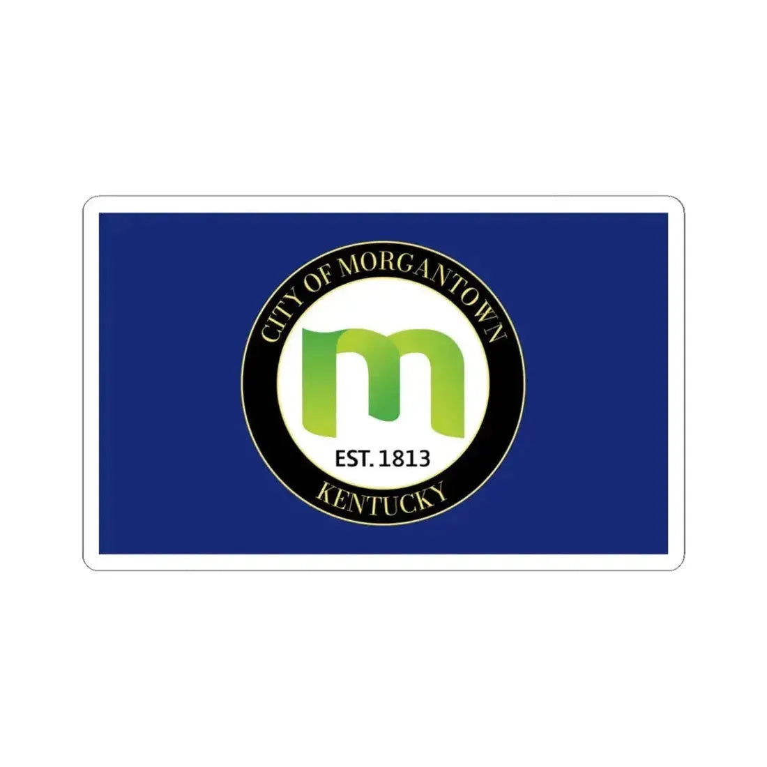 Flag of Morgantown Kentucky (United States) STICKER Vinyl Kiss-Cut Decal 6 Inch White - The Sticker Space
