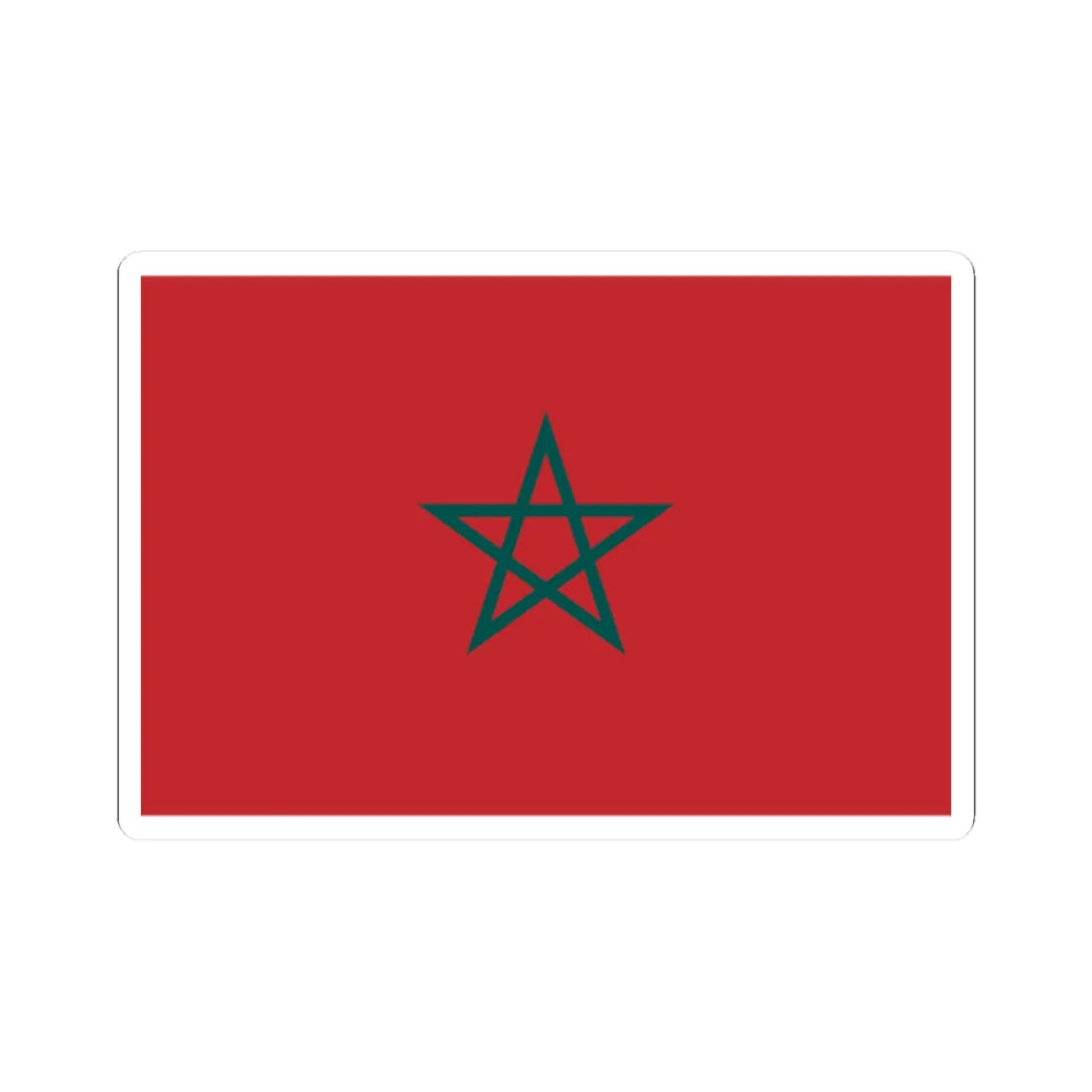 Flag of Morocco blue green (Morocco) STICKER Vinyl Kiss-Cut Decal 2 Inch White - The Sticker Space