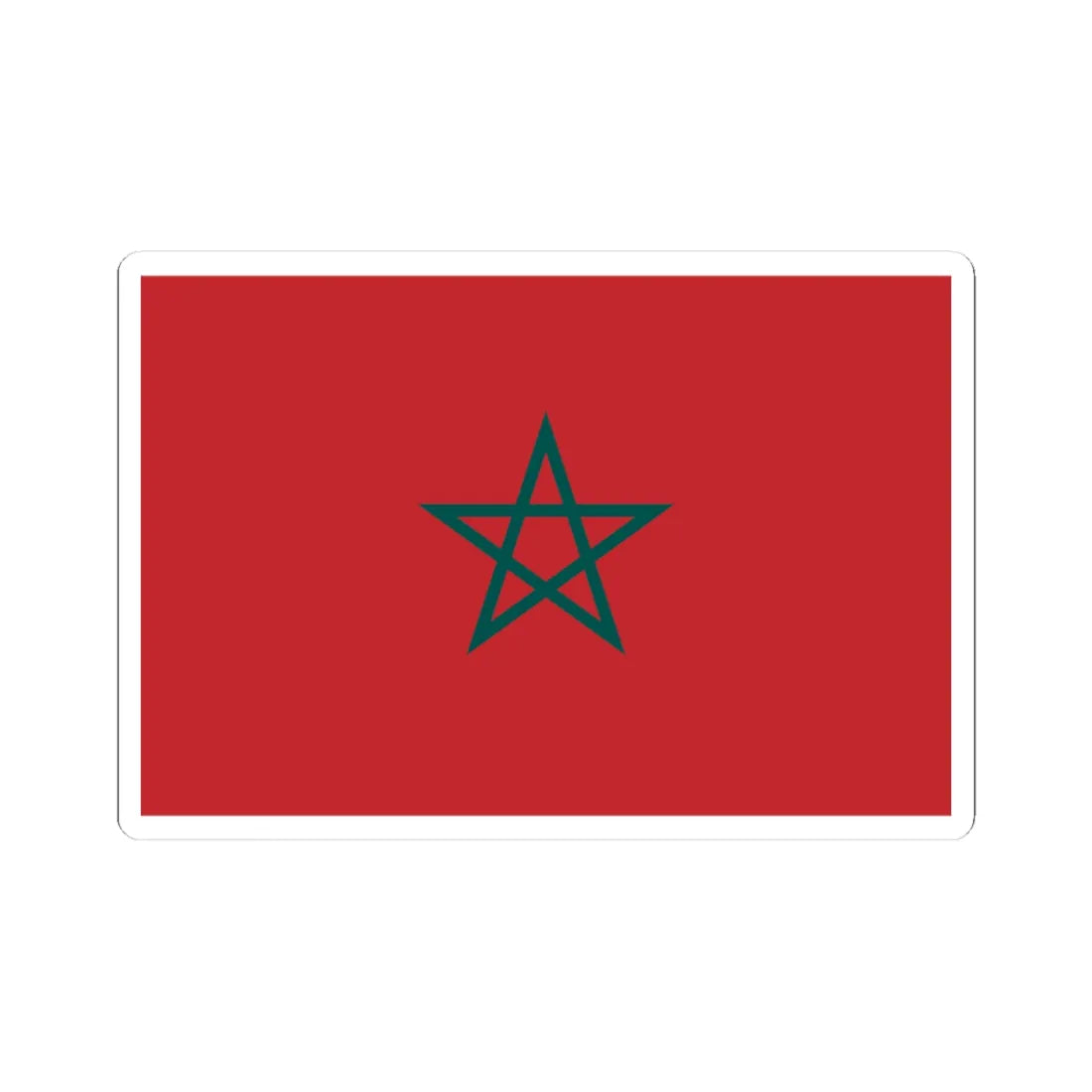 Flag of Morocco blue green (Morocco) STICKER Vinyl Kiss-Cut Decal 3 Inch White - The Sticker Space