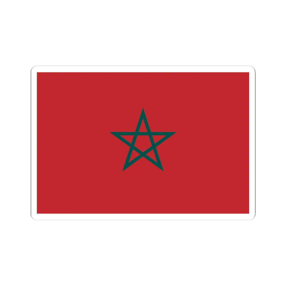 Flag of Morocco blue green (Morocco) STICKER Vinyl Kiss-Cut Decal 4 Inch White - The Sticker Space