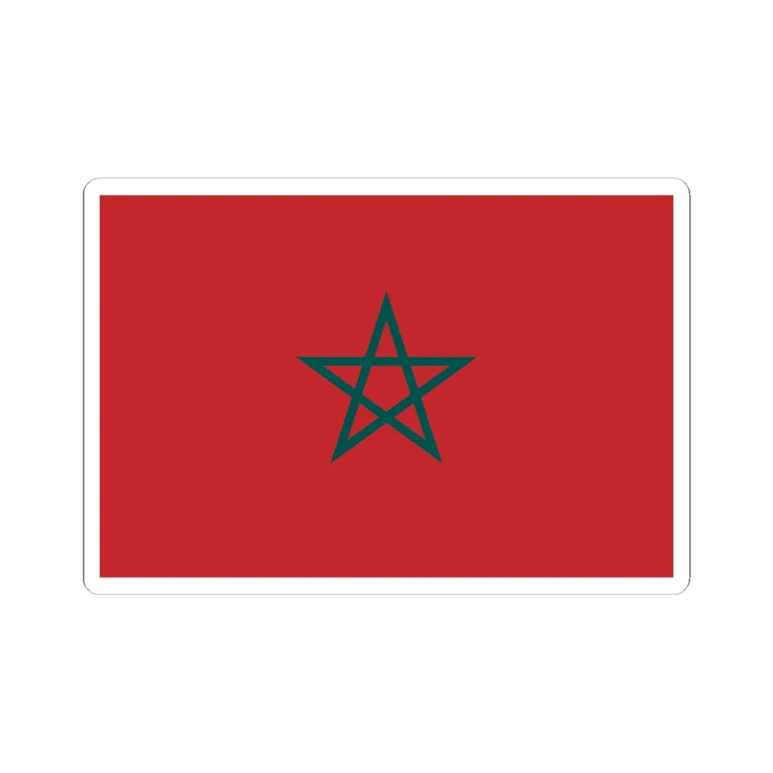 Flag of Morocco blue green (Morocco) STICKER Vinyl Kiss-Cut Decal 6 Inch White - The Sticker Space