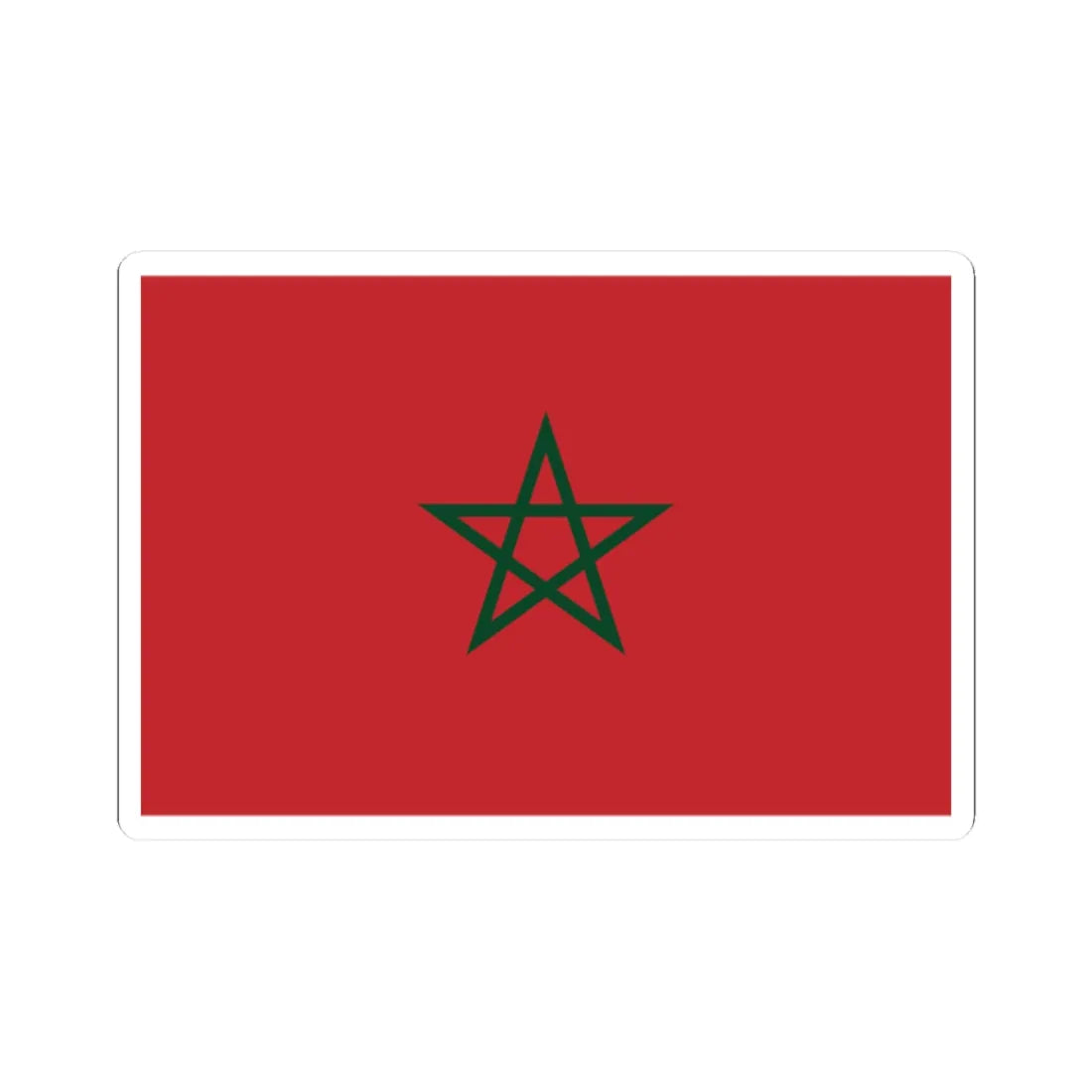 Flag of Morocco dark green (Morocco) STICKER Vinyl Kiss-Cut Decal 2 Inch White - The Sticker Space