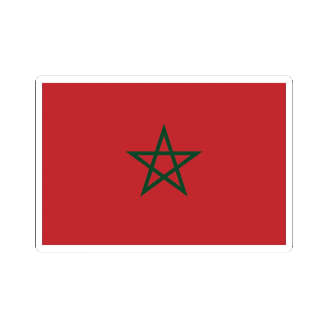 Flag of Morocco dark green (Morocco) STICKER Vinyl Kiss-Cut Decal 3 Inch White - The Sticker Space