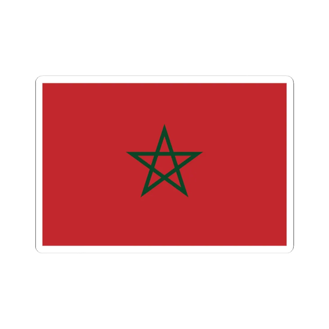 Flag of Morocco dark green (Morocco) STICKER Vinyl Kiss-Cut Decal 4 Inch White - The Sticker Space