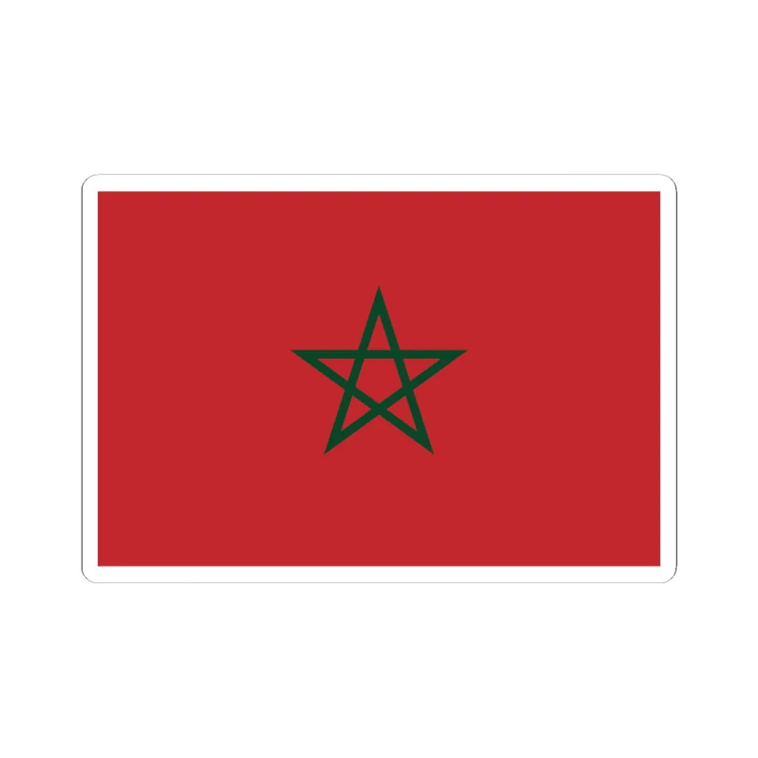 Flag of Morocco dark green (Morocco) STICKER Vinyl Kiss-Cut Decal 6 Inch White - The Sticker Space