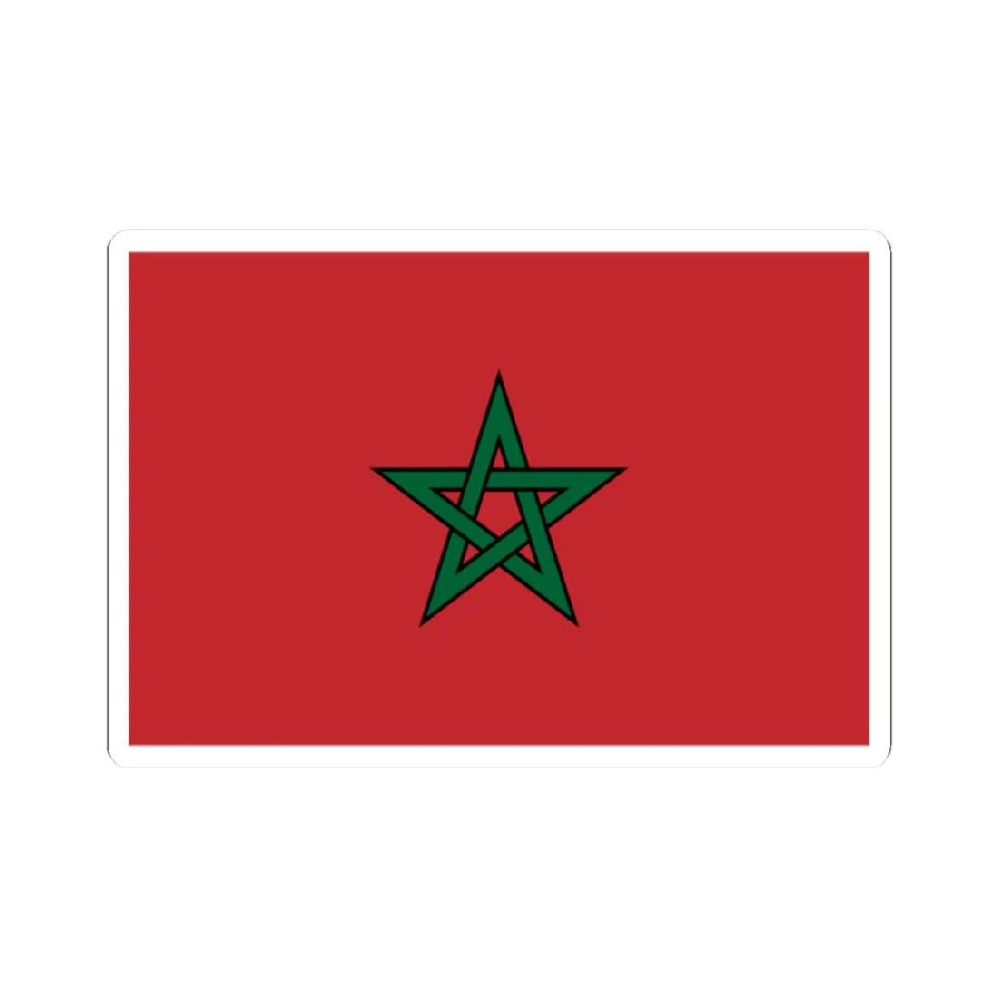 Flag of Morocco large stroke (Morocco) STICKER Vinyl Kiss-Cut Decal 2 Inch White - The Sticker Space