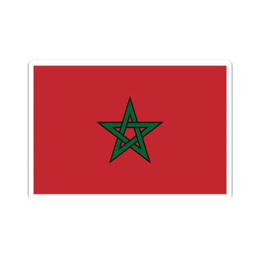 Flag of Morocco large stroke (Morocco) STICKER Vinyl Kiss-Cut Decal 2 Inch White - The Sticker Space