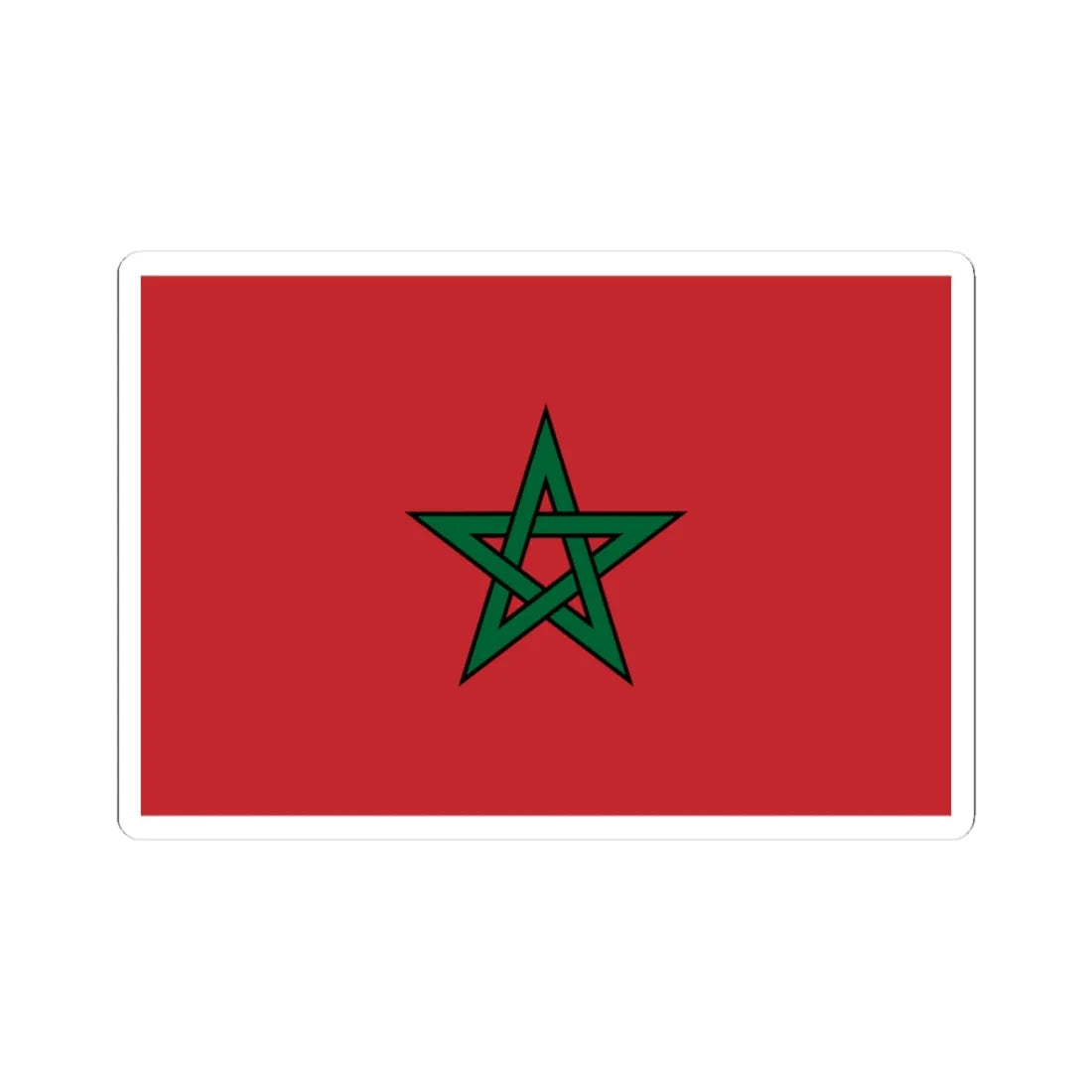 Flag of Morocco large stroke (Morocco) STICKER Vinyl Kiss-Cut Decal 3 Inch White - The Sticker Space