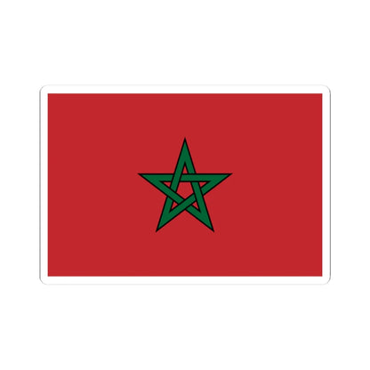 Flag of Morocco large stroke (Morocco) STICKER Vinyl Kiss-Cut Decal 3 Inch White - The Sticker Space