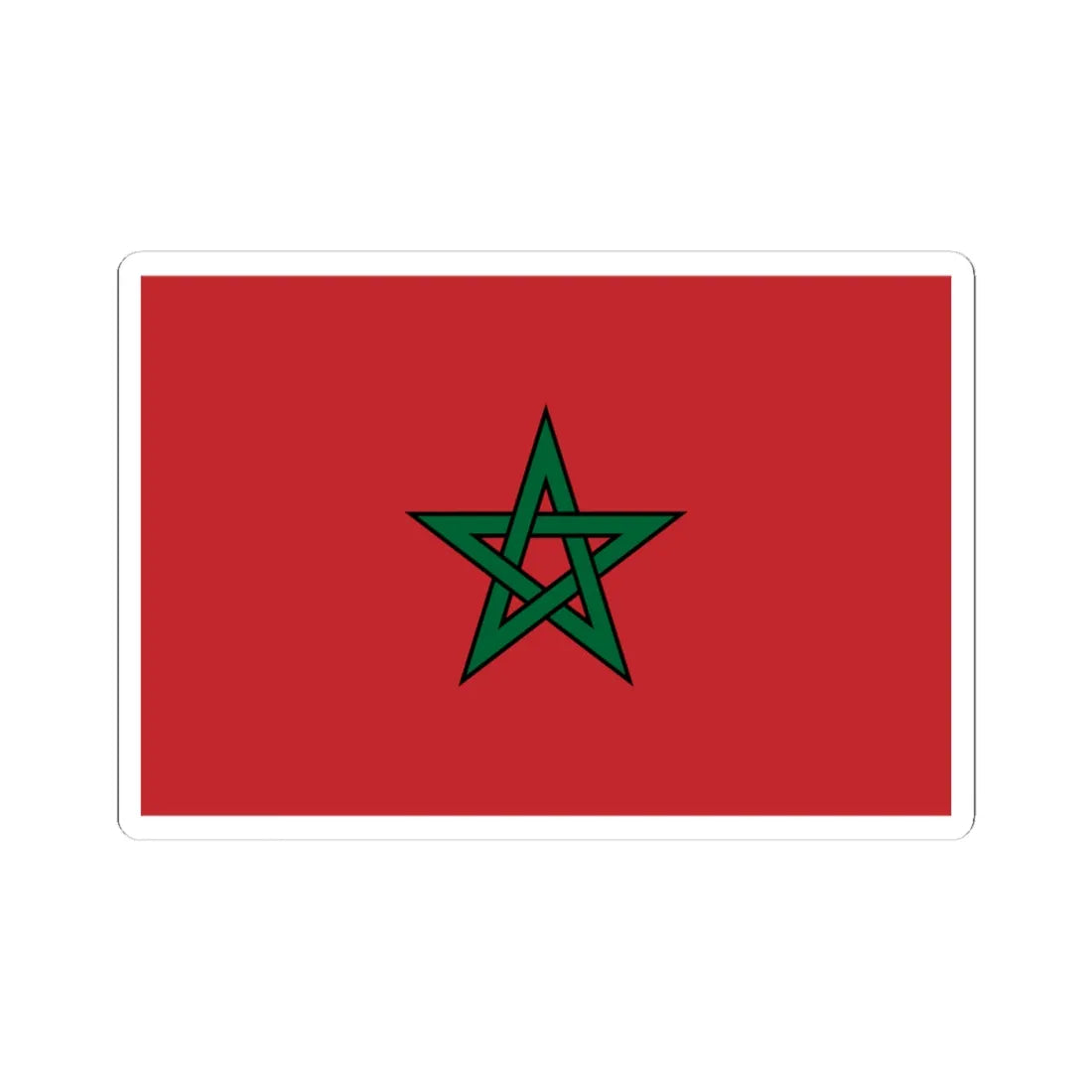 Flag of Morocco large stroke (Morocco) STICKER Vinyl Kiss-Cut Decal 4 Inch White - The Sticker Space
