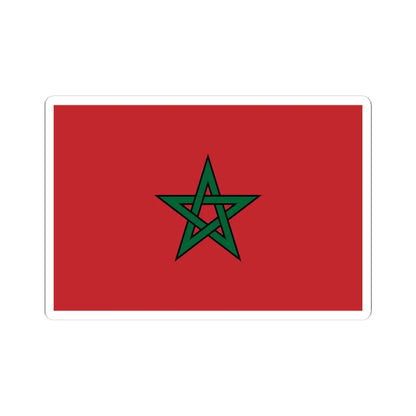 Flag of Morocco large stroke (Morocco) STICKER Vinyl Kiss-Cut Decal 4 Inch White - The Sticker Space